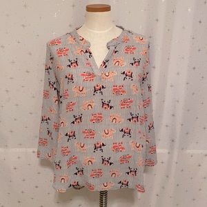 Pink Rose long sleeve blouse Size Large